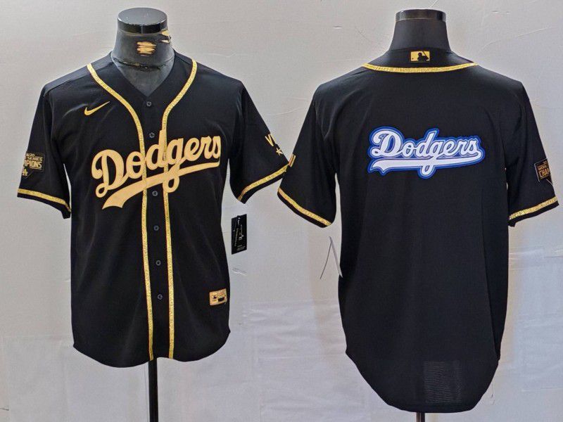 Men Los Angeles Dodgers Blank Black gold Fashion Nike Game MLB Jersey style 7066